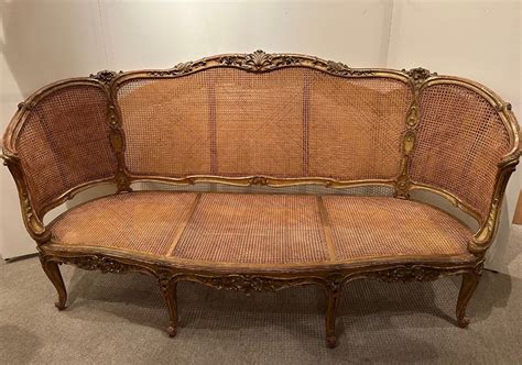 Proantic Grand Canap Corbeille Louis Xv Baroque Cann Sculpt E