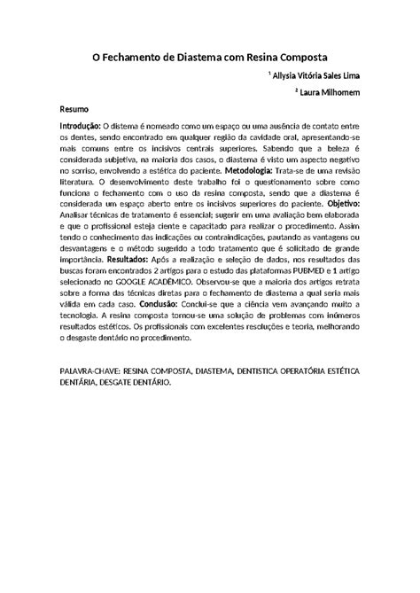 JAOC- Dentística - O Fechamento de Diastema com Resina Composta - O