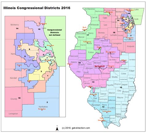 Map of Illinois Congressional Districts 2016