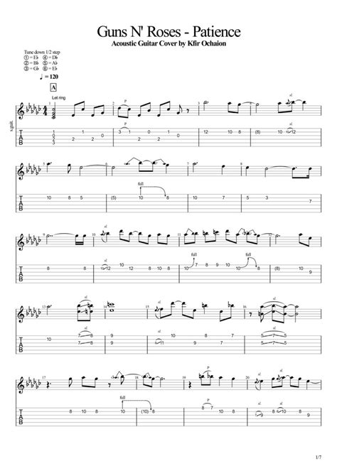 Guns N Roses Patience By Kfir Ochaion Sheet Music