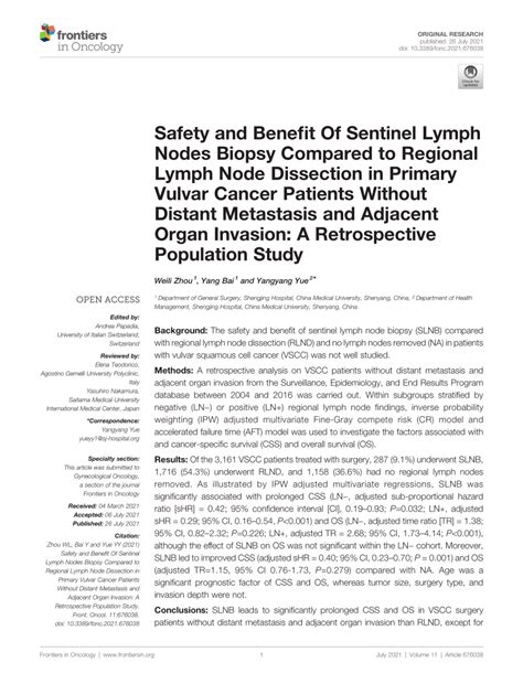 Pdf Safety And Benefit Of Sentinel Lymph Nodes Biopsy Compared To