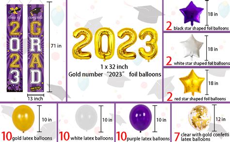 Graduation Decorations 2023 Purple Gold Graduation Party Supplies 2023 Class Of 2023