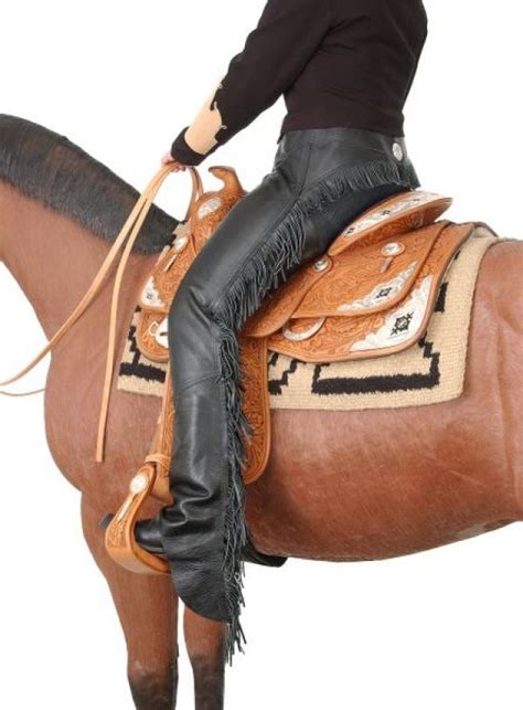 Quality Smooth Leather Equitation Western Show Chaps 175 Dealblack