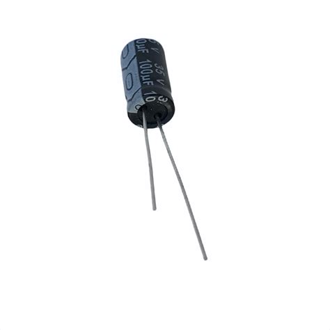 Capacitor Eletrolitico Radial 100uf 35v 105 Graus Rk101m035e120t 6x12mm Ketuo