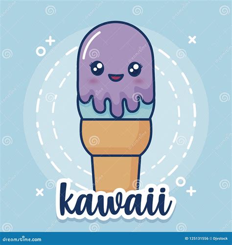 Icono Del Helado De Kawaii Ilustraci N Del Vector Ilustraci N De Humor