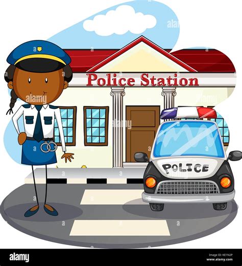 Police officer working at police station illustration Stock Vector Image & Art - Alamy