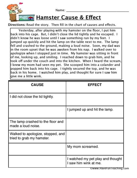 Cause And Effect Reading Liveworksheets