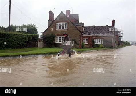 The A417 Road Between Lechlade And Faringdon In Oxfordshire Is Flooded