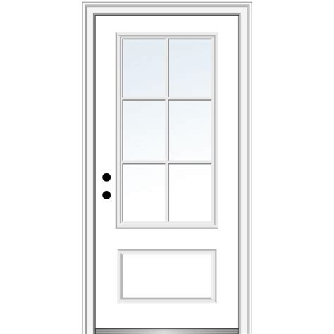 6 Lite 1 Panel Exterior Door Fiberglass - Glass Door Ideas