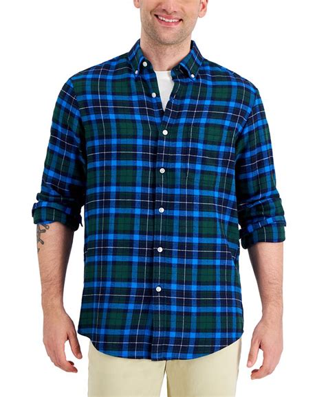 Club Room Mens Regular Fit Plaid Flannel Shirt Created For Macys