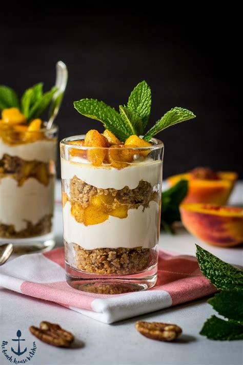 Peach Praline No Bake Cheesecake Parfaits The Beach House Kitchen