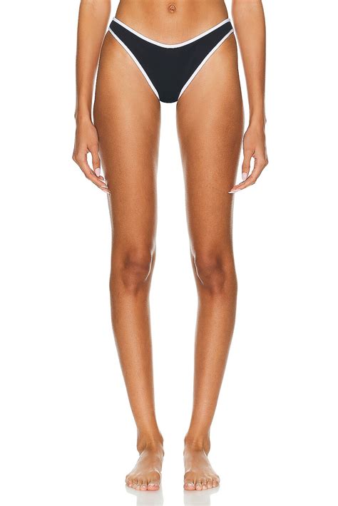 TROPIC OF C Ursula Bikini Bottom In Black Black White Editorialist