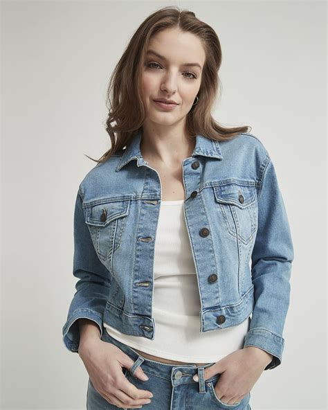 Drop Shoulder Denim Cropped Jacket Rwandco