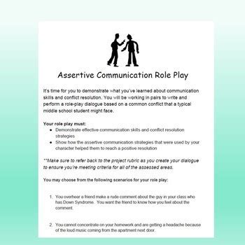 Assertive Communication Role Play Grading Rubric By Elizabeth Logan