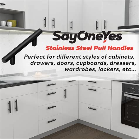 Snapklik Sayoneyes Pack Matte Black Cabinet Handles Inch