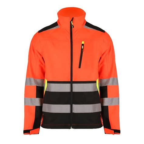 Two Tone High Visibility Reflective New Soft Shell Industry Construction Lightweight Work Wear