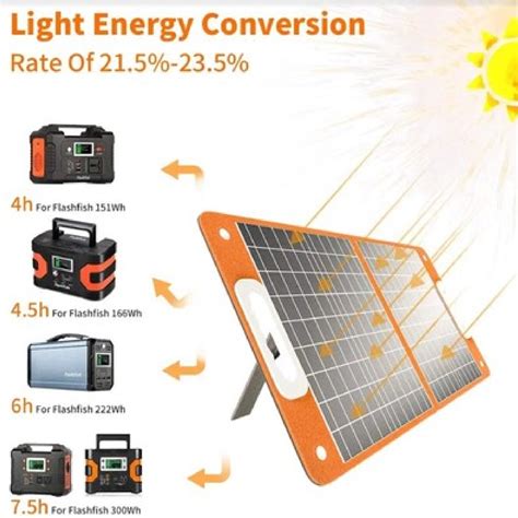 Flashfish W Foldable Solar Panel Tsp V W Orange