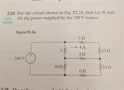 Solved For The Circuit Shown In Fig P2 24 Find A R And Chegg