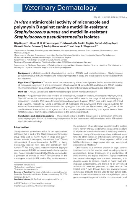 Pdf In Vitro Antimicrobial Activity Of Miconazole And Polymyxin B