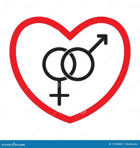 Heterosexual Love Icon Man And Woman Stock Vector Illustration Of