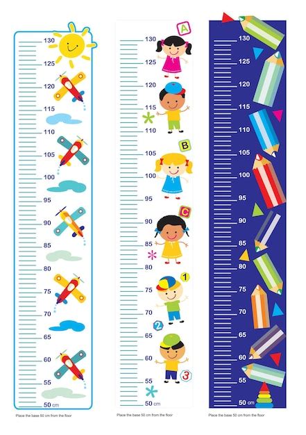 Medidores De Altura Para Crian As Pr Escolar Pediatria Vetor Premium