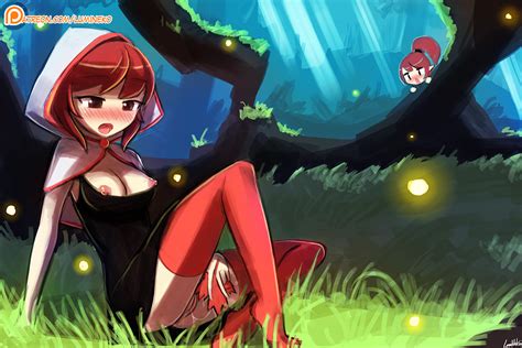 Rule 34 2016 2girls Black Dress Blush Breasts Brown Eyes Cleavage Cloak Dress Forest Grass