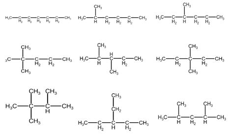 Draw all of the isomers of an alkane that has 7 carbon atoms | Quizlet