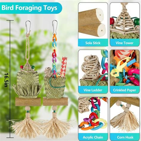 Pet Bird Lovyococo Bird Toys Bird Foraging Bark Sola Stick Nature S