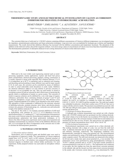 Pdf Thermodynamic Study And Electrochemical Investigation Of Calcein