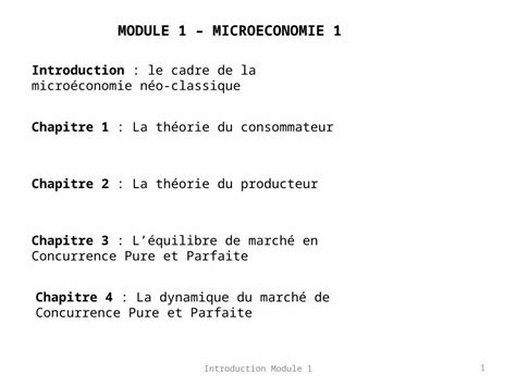 PPT Introduction Module 11 MODULE 1 MICROECONOMIE 1 Introduction