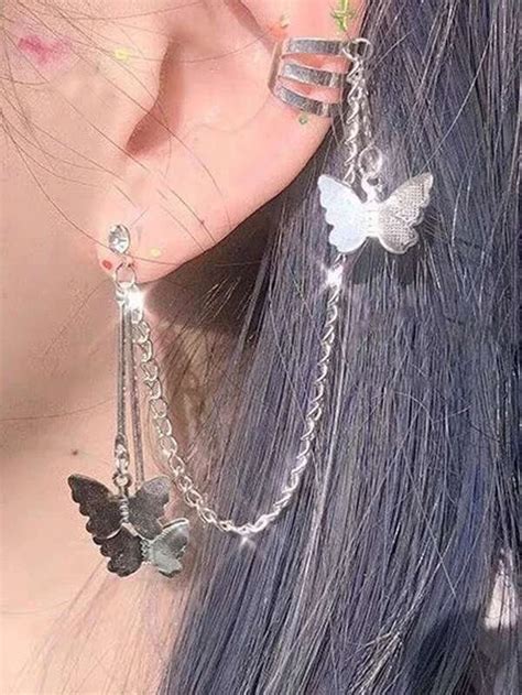 Pc Butterfly Chain Ear Cuff Romwe Usa Hair Jewelry Edgy