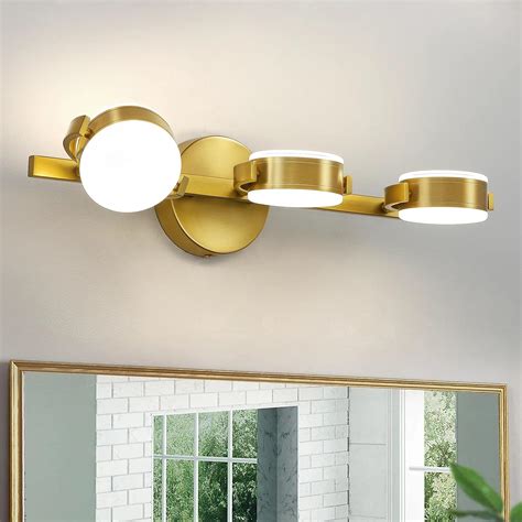 Linour Bathroom Lights Over Mirror Brushed Gold Lights