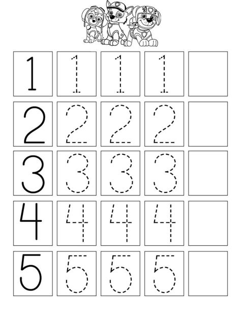 Printable Numbers Worksheet for Preschoolers