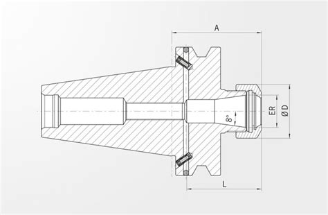 Collet Chuck Type ER JIS B 6339 2 BT50 1 WA 2 052000 3 052015 4