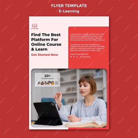 Premium Psd Flat Design E Learning Template