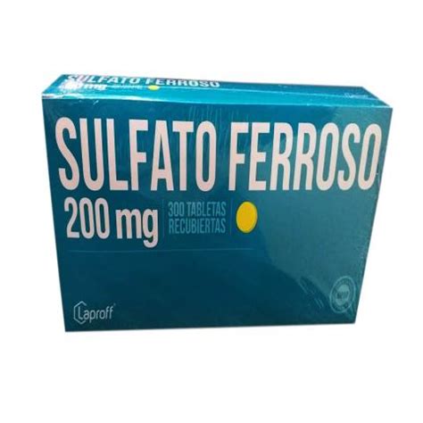 SULFATO FERROSO 200 MG CAJA X 300 TABS