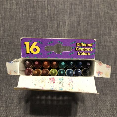 Vintage 1994 Crayola Gem Tones Crayons 16 Count Retired Discontinued