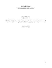 Ib Ess Ia Full Docx Internal Assessment Environmental Systems