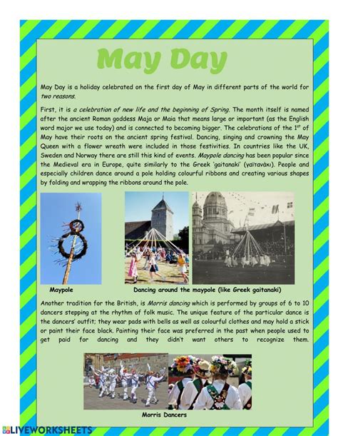 May Day traditions worksheet | May day traditions, May day history, May ...