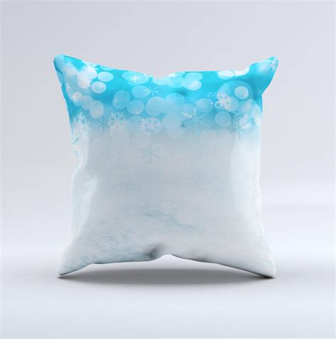 Winter Blue Abstract Unfocused Ink Fuzed Decorative Throw Pillow Designskinz