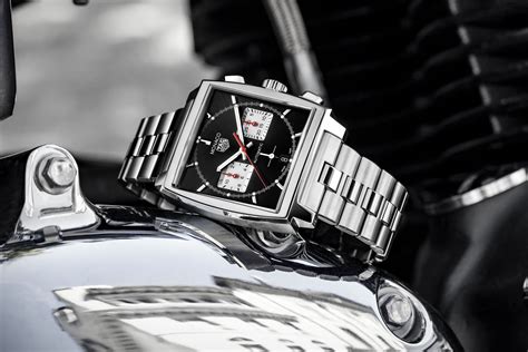 News - TAG Heuer Monaco Heuer 02 Black Dial and Steel Bracelet