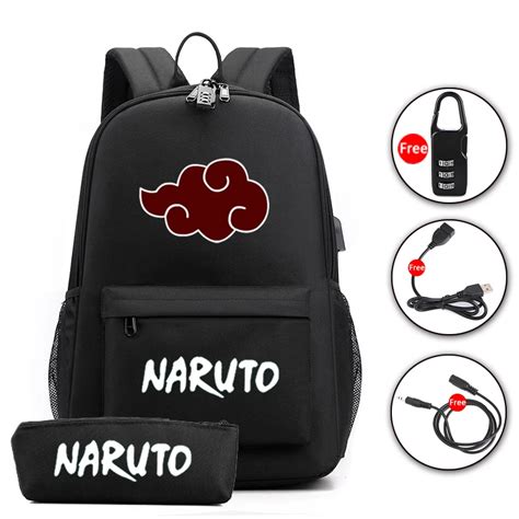 P S Set Anime Naruto Mochila Para Adolescentes De Volta Para A Escola