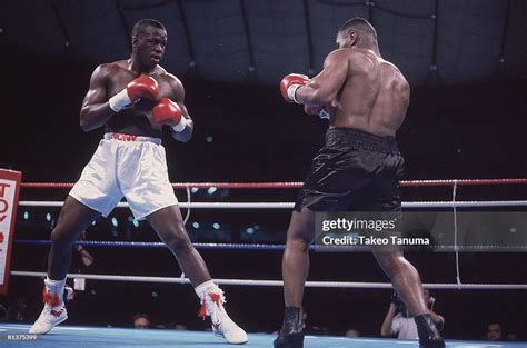 Heavyweight Title James Buster Douglas In Action Throwing Punch Vs