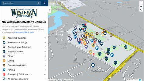 NC Wesleyan University Campus | Interactive Map