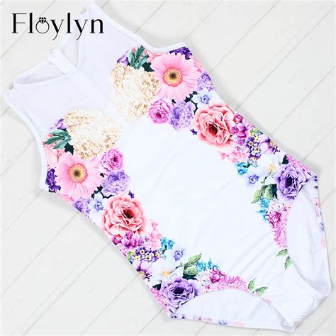 Floylyn Sexy One Piece Swimsuit 2018 Patchwork Floral Swimwear Women