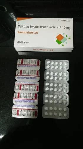 Cetirizine Hydrochloride Tablet Packaging Type Blister Color