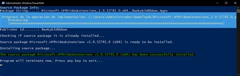 Powershell Display Add AppxPackage Progressbar At Bottom Console