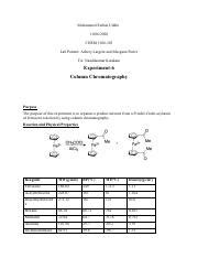 Experiment 6 Pdf Mohammed Farhan Uddin 10 06 2020 CHEM 3106 303 Lab