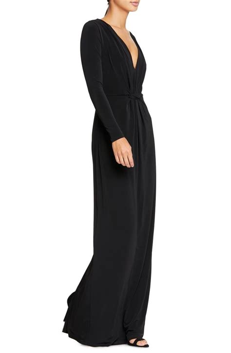 Halston Heritage Long Sleeve Ruched Jersey Gown Nordstrom Halston