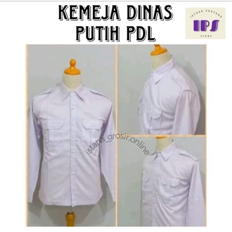 Jual Kemeja Dinas Putih Lengan Panjang Pendek Baju Putih PDH PDL PNS